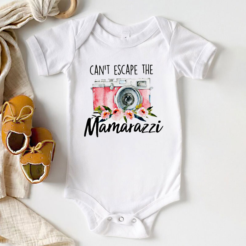 Can't Escape The Mamarazzi Bodysuit, Funny Baby Clothes