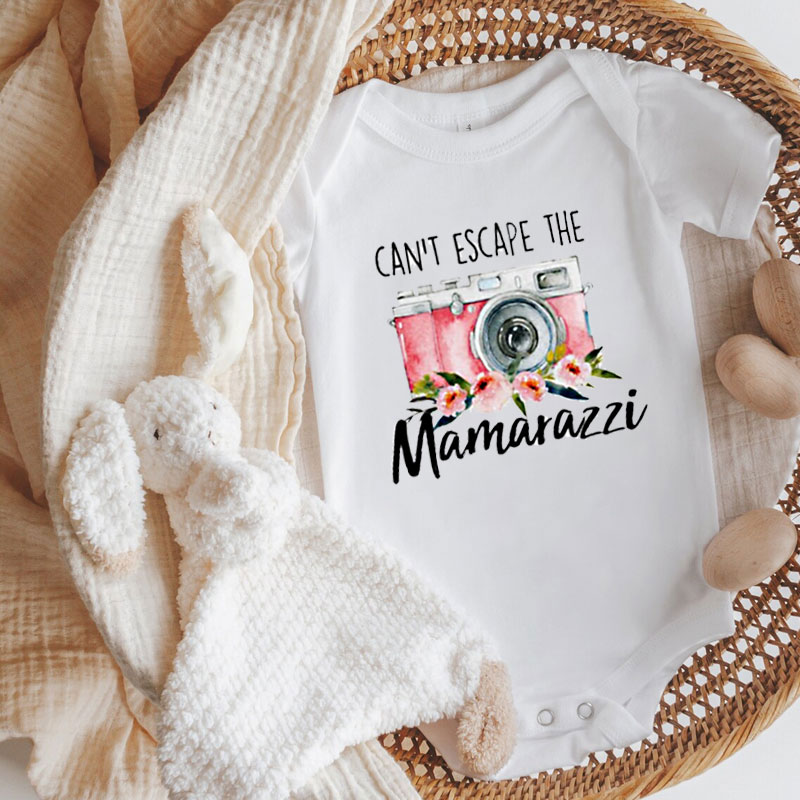 Can't Escape The Mamarazzi Bodysuit, Funny Baby Clothes