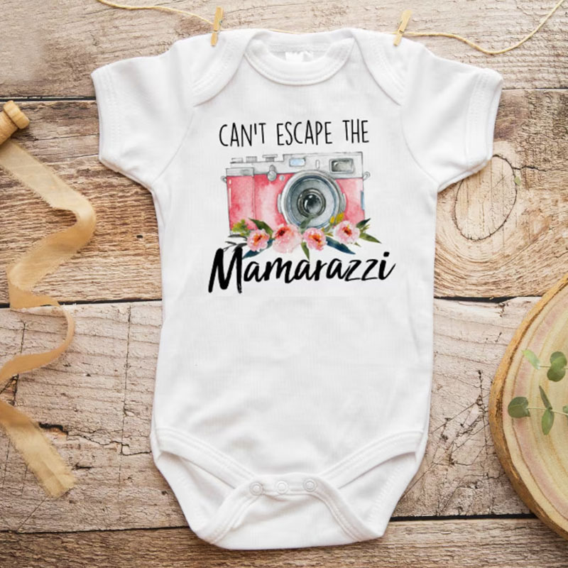 Can't Escape The Mamarazzi Bodysuit, Funny Baby Clothes