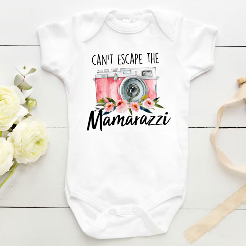 Can't Escape The Mamarazzi Bodysuit, Funny Baby Clothes