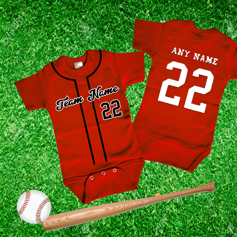 Custom Baby Baseball Jersey Bodysuit