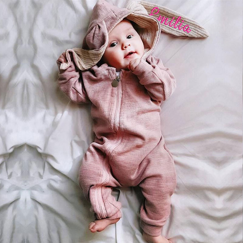 Custom Embroidered Bunny Romper with Name on the Ear