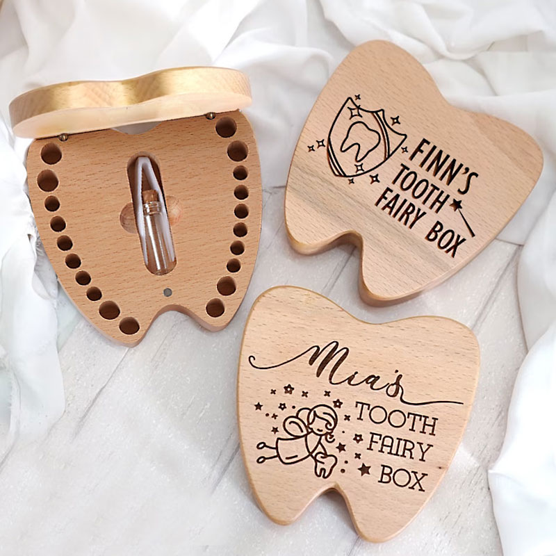 Cutsom Name Personalised Tooth Fairy Box Trinket Lost Tooth Keepsake Box First Tooth Wood Round Box I.442205922