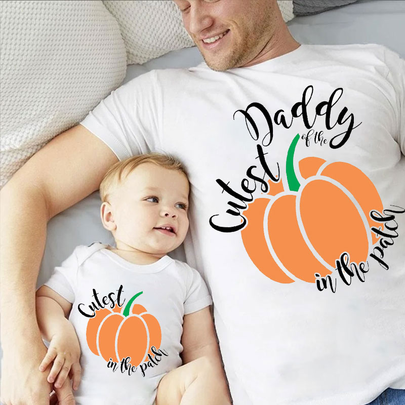 [Adult Tee]Cutest Pumpkin in the Patch Halloween T-shirt Matching Shirt 