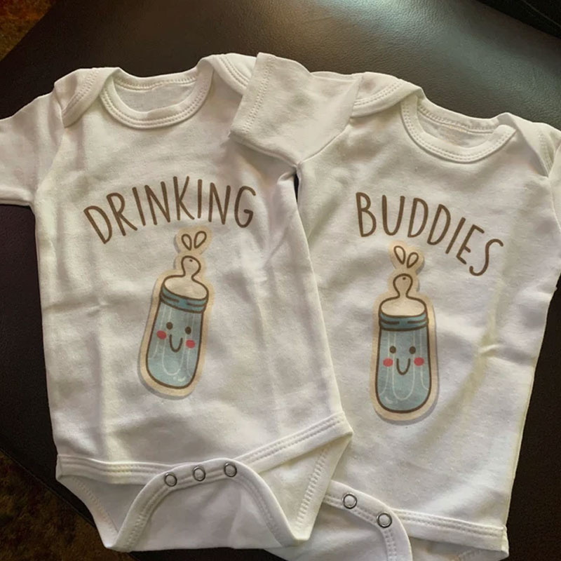 [Copy]Twin Onesies, See You Later Alligator, In A While Crocodile Twin Onesies