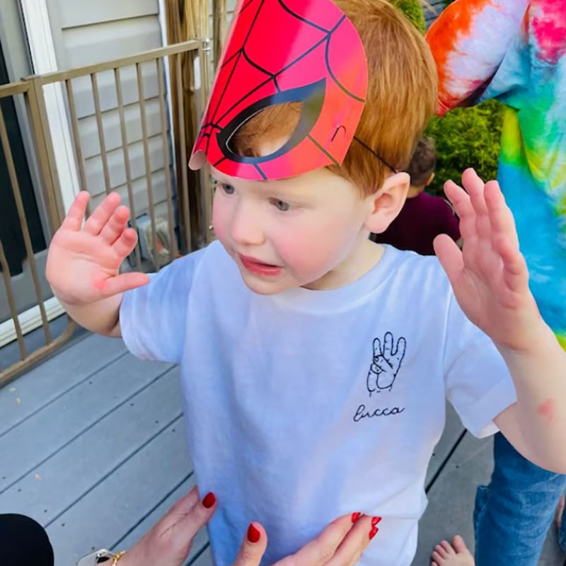 This Many Happy Birthday Tee Embroidery Shirt Custom Handmade Hand Holding Up Fingers
