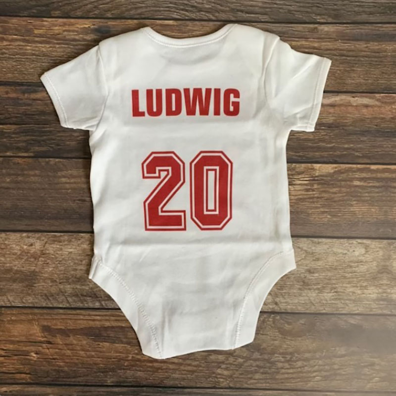  Customized With a Name And Jersey Number Unisex Bodysuit