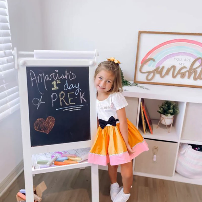 Personalized Girls Pencil Dress Girls First Day of School Dress
