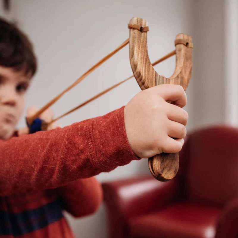 Slingshot Wood Slingshot, Slingshot Felt Ball Gift for Kids