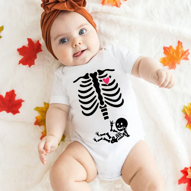 [Baby Bodysuit] Halloween Maternity Shirt Pregnant Skeleton Maternity Bodysuit