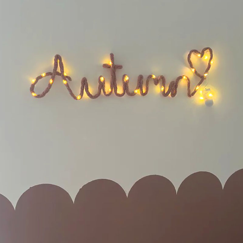 Knitted Name Light Handmade Fairy Lights Name Light Decoration