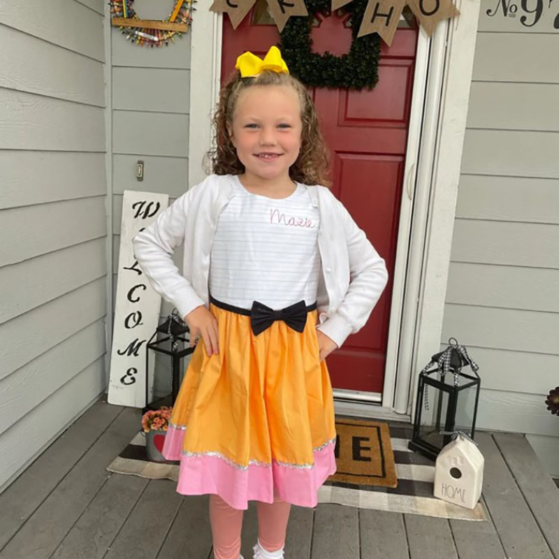 Personalized Girls Pencil Dress Girls First Day of School Dress