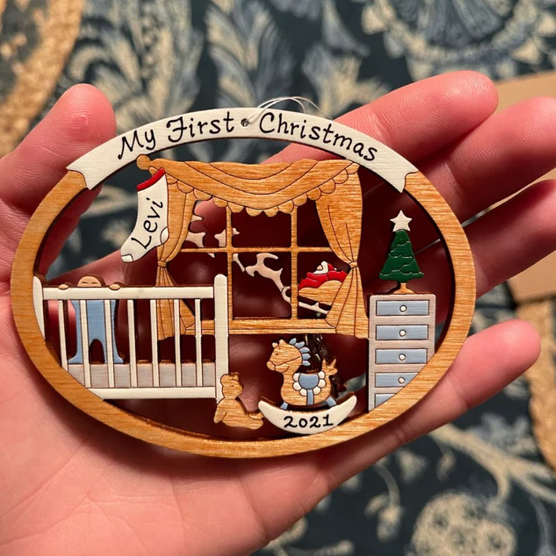 Personalized Baby's First Christmas Ornament for Baby Girl or Boy