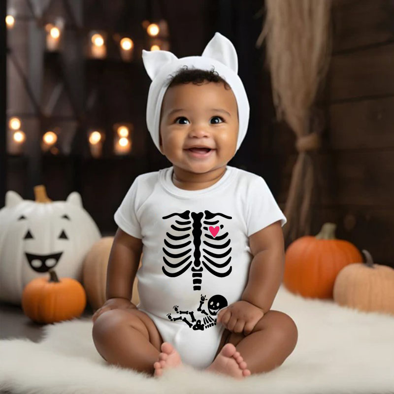 [Baby Bodysuit] Halloween Maternity Shirt Pregnant Skeleton Maternity Bodysuit