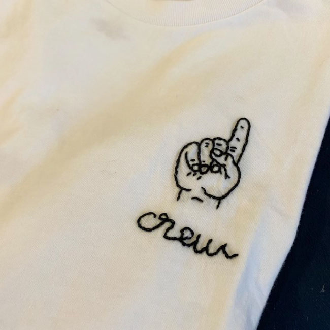 This Many Happy Birthday Tee Embroidery Shirt Custom Handmade Hand Holding Up Fingers