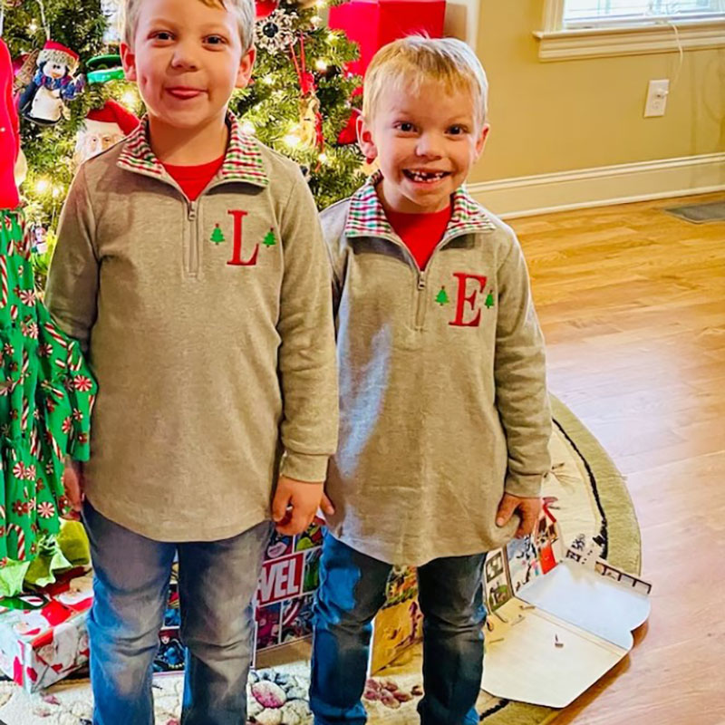 Monogram Christmas Sweatshirt for Baby Toddler Kids Girls Boys Sibling Matching Pullover