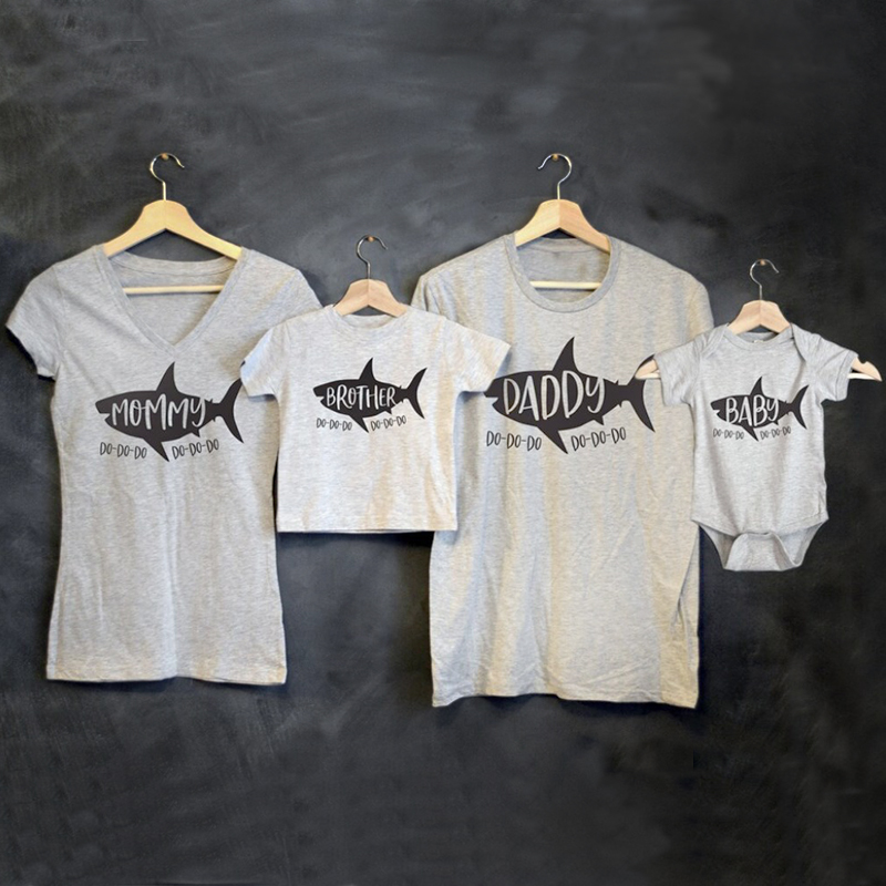 Family Matching Shirt Set Shark Shirt