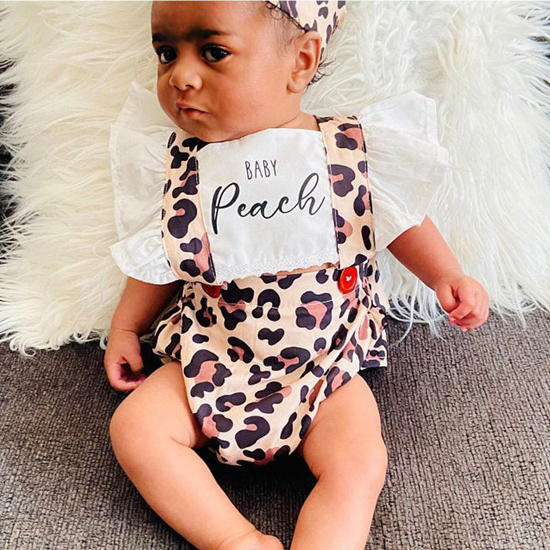 Personalized Leopard Cute Strawberry Infant Baby Outfit