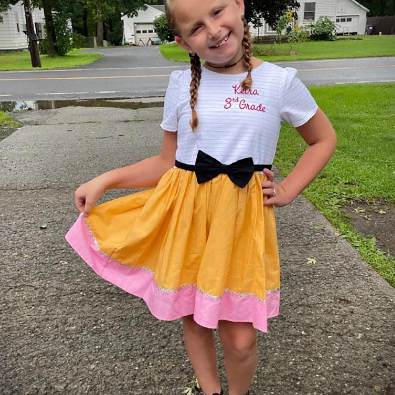 Personalized Girls Pencil Dress Girls First Day of School Dress