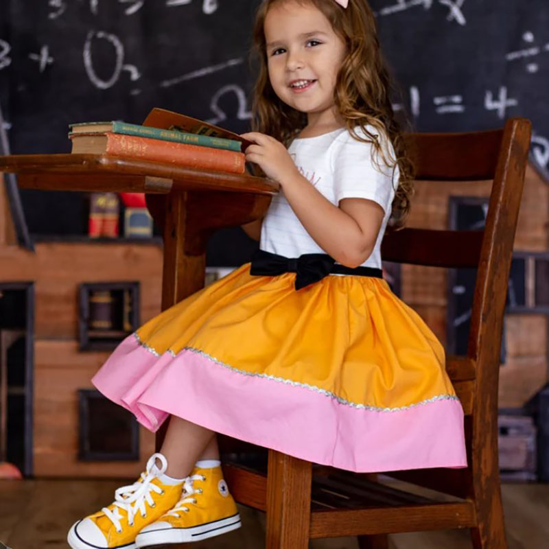Personalized Girls Pencil Dress Girls First Day of School Dress