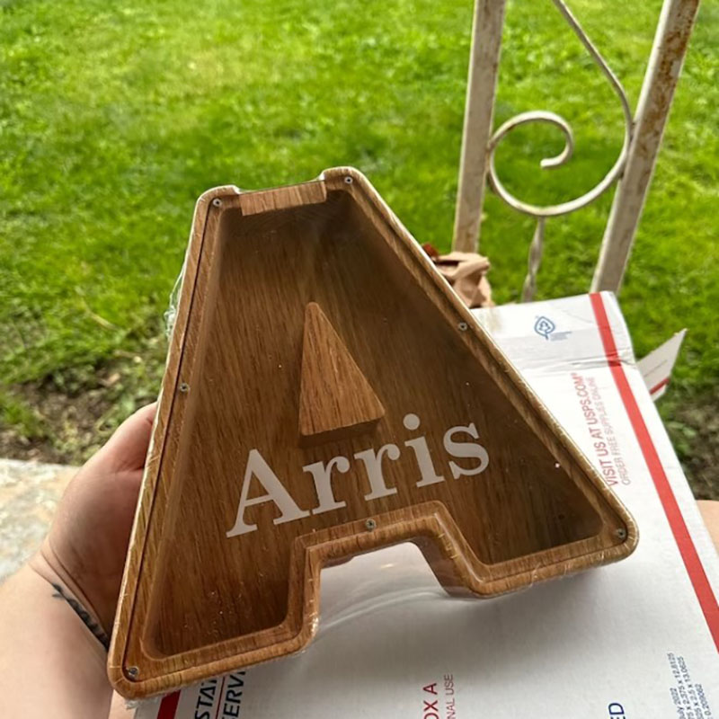 Personalized Letter  Piggy Bank, Wood Gift For Kids