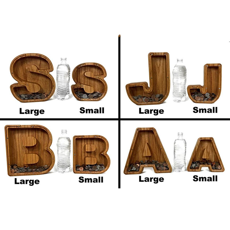 Personalized Letter  Piggy Bank, Wood Gift For Kids