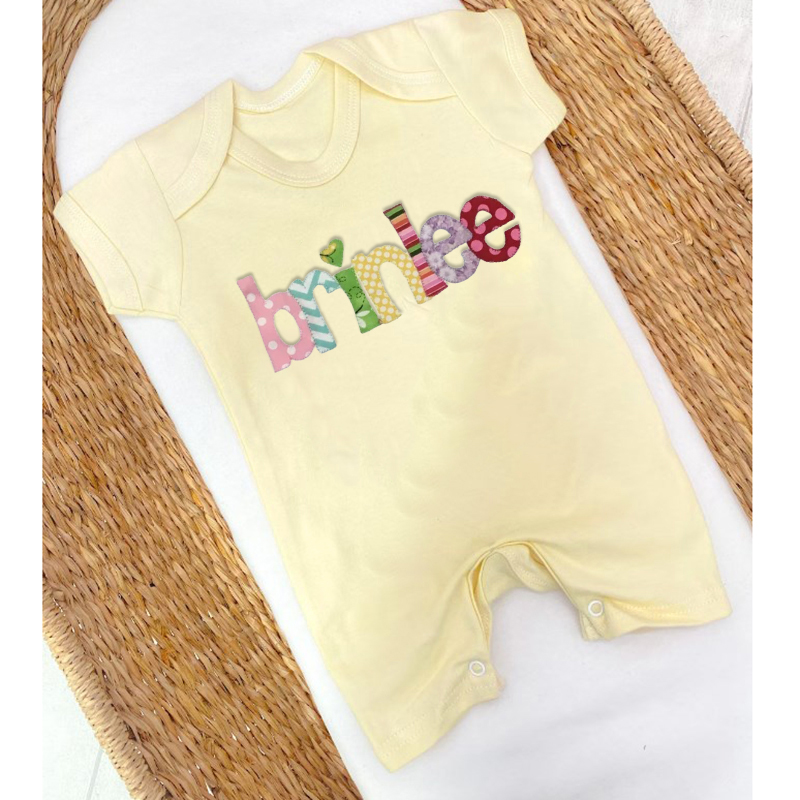 Personalized Romper Toddler Romper Sunsuit with Name