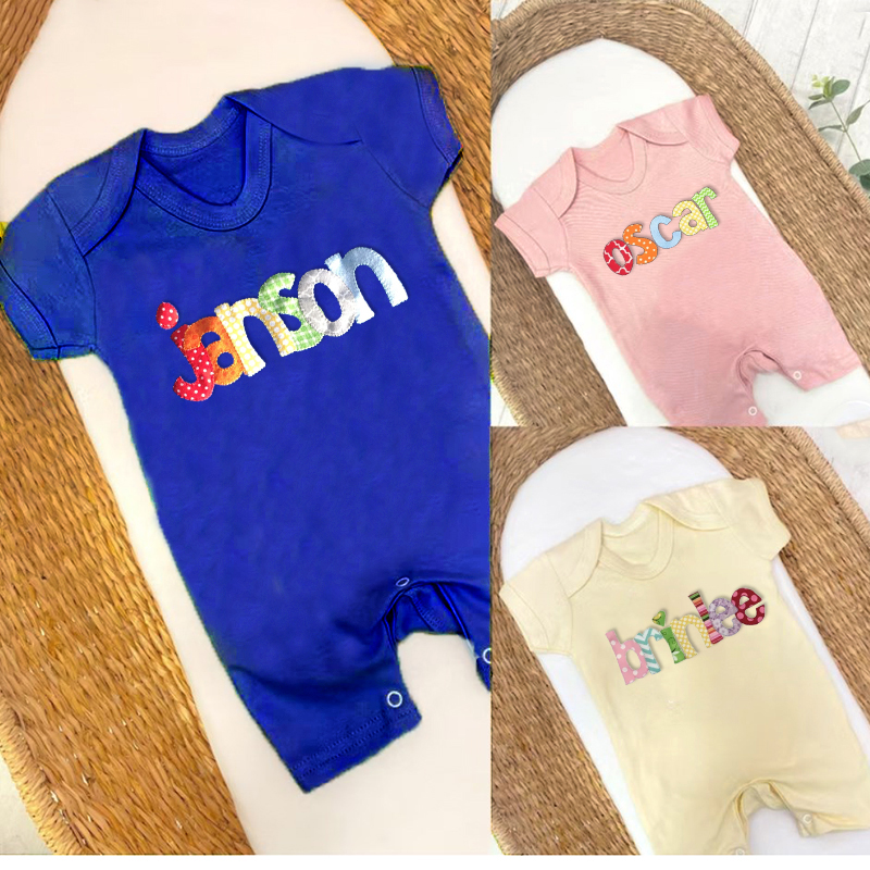 Personalized Romper Toddler Romper Sunsuit with Name