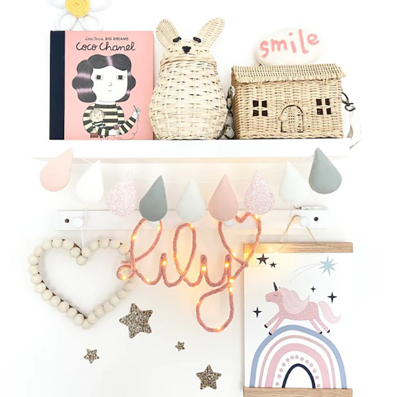 Knitted Name Light Handmade Fairy Lights Name Light Decoration