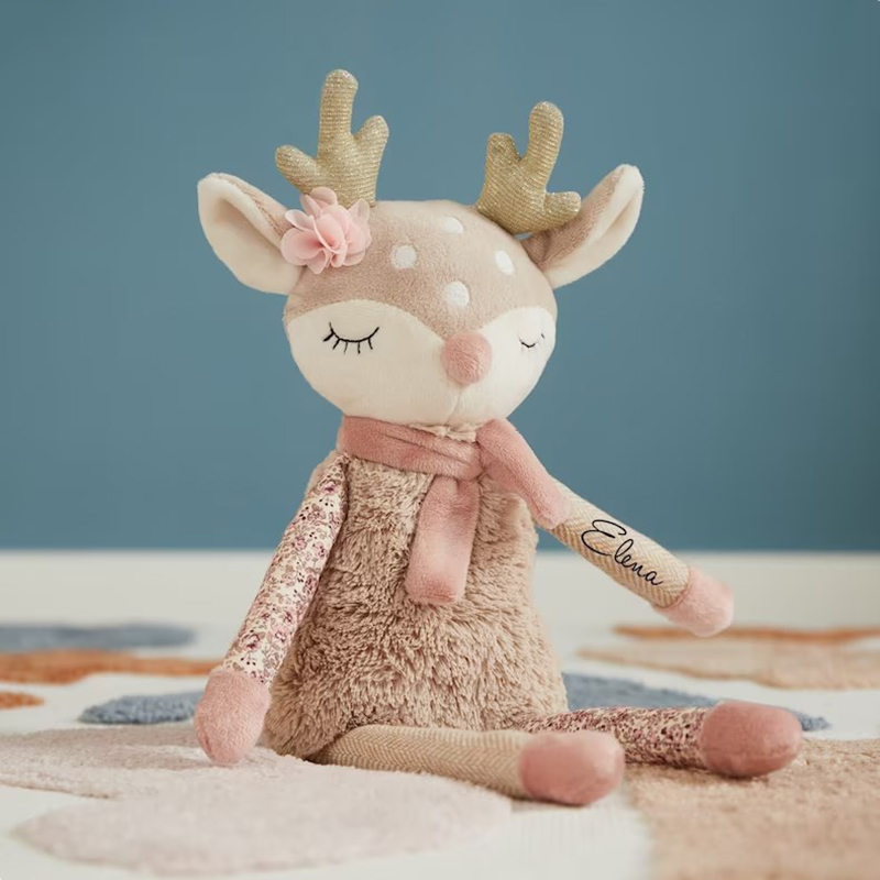Personalized Deer Toy Baby Gift Birth Cuddly Toy with Name Stuffed Animals