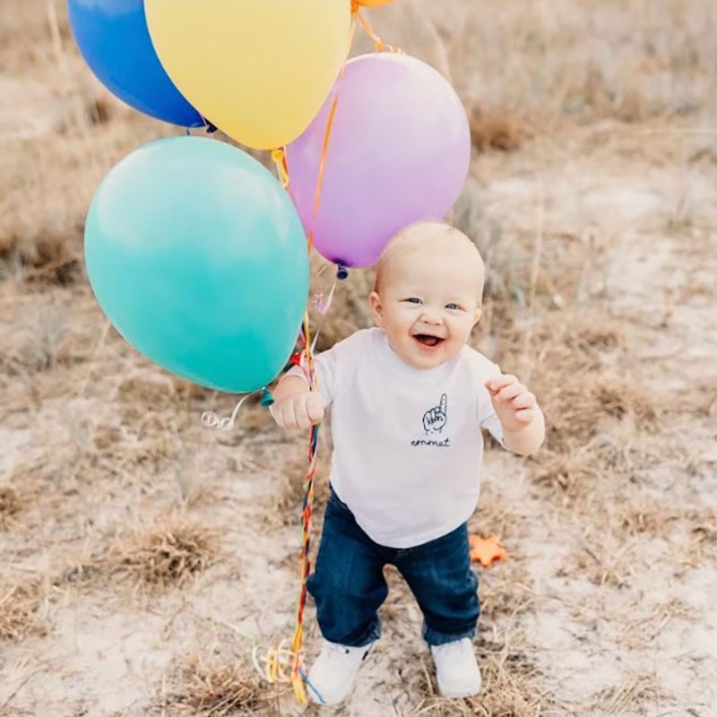 This Many Happy Birthday Tee Embroidery Shirt Custom Handmade Hand Holding Up Fingers