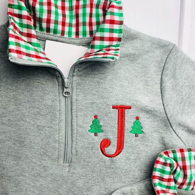 Monogram Christmas Sweatshirt for Baby Toddler Kids Girls Boys Sibling Matching Pullover