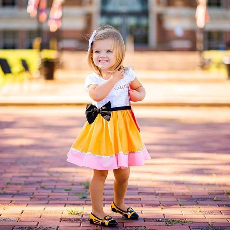 Personalized Girls Pencil Dress Girls First Day of School Dress