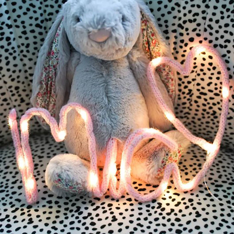 Knitted Name Light Handmade Fairy Lights Name Light Decoration