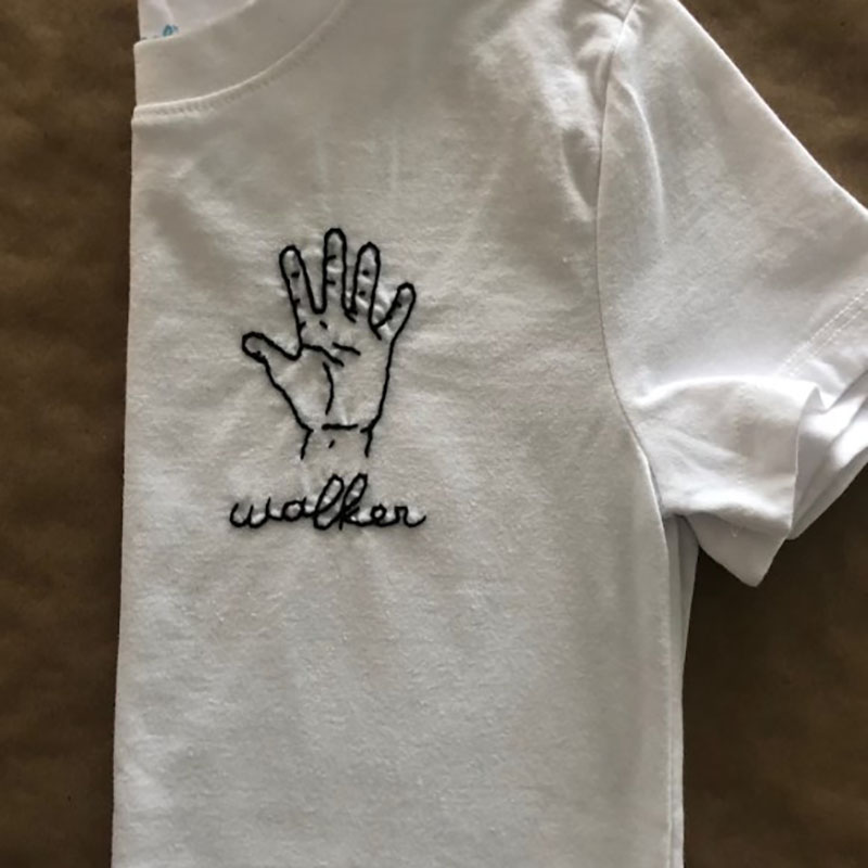 This Many Happy Birthday Tee Embroidery Shirt Custom Handmade Hand Holding Up Fingers