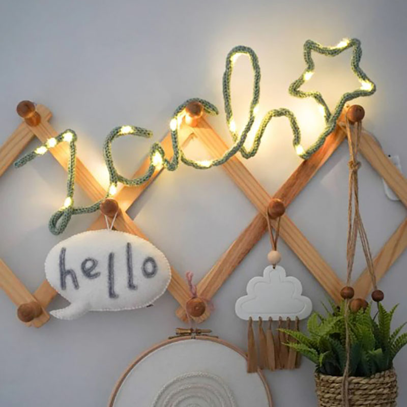 Knitted Name Light Handmade Fairy Lights Name Light Decoration