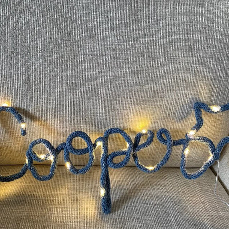 Knitted Name Light Handmade Fairy Lights Name Light Decoration