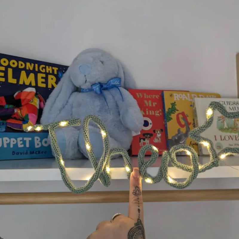 Knitted Name Light Handmade Fairy Lights Name Light Decoration