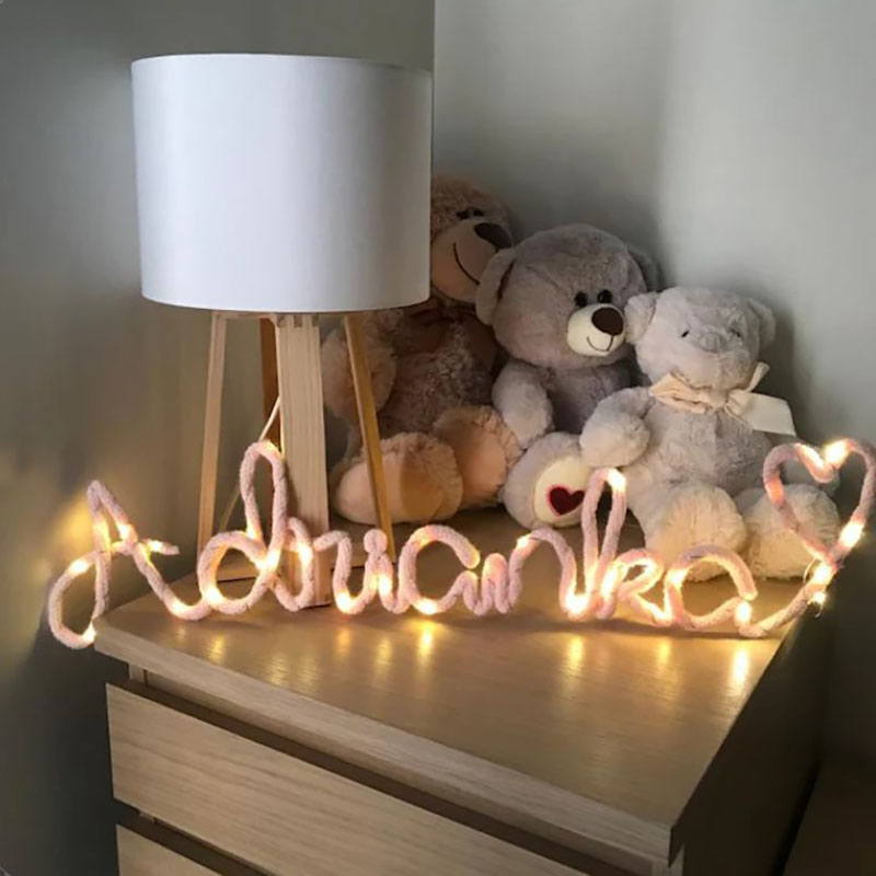 Knitted Name Light Handmade Fairy Lights Name Light Decoration