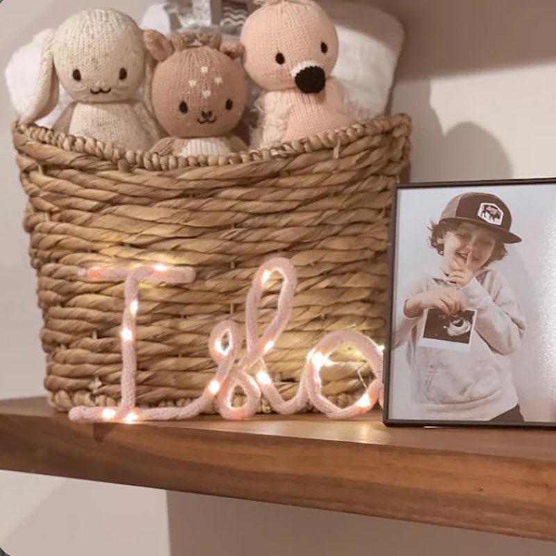Knitted Name Light Handmade Fairy Lights Name Light Decoration