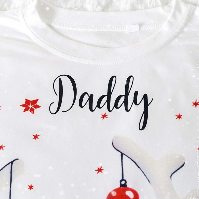 [Adult Pajamas]Personalised Christmas Red Nose Reindeer Papa Mama Pajamas Matching