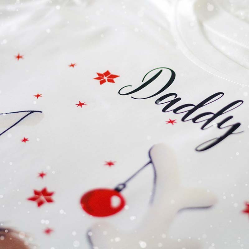 [Adult Pajamas]Personalised Christmas Red Nose Reindeer Papa Mama Pajamas Matching