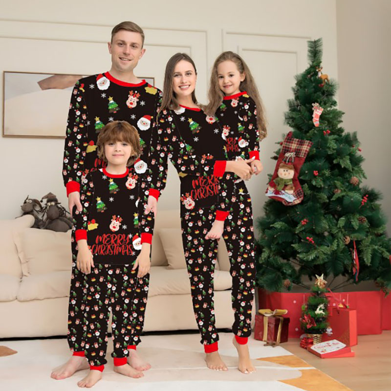 [Bodysuit] Pajamas Santa Claus Floral Print Hoilday Pyjamas Babysuit