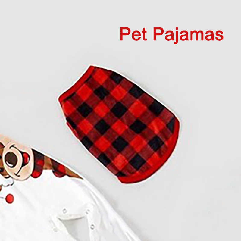 Ho Ho Ho Reindeer and Red Plaid Pet Pajamas Family Christmas