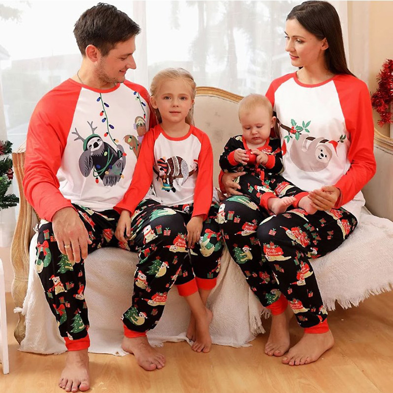 [Kid Pajamas]Christmas Cute Sloth Christmas Kids Pajamas Kidclothe