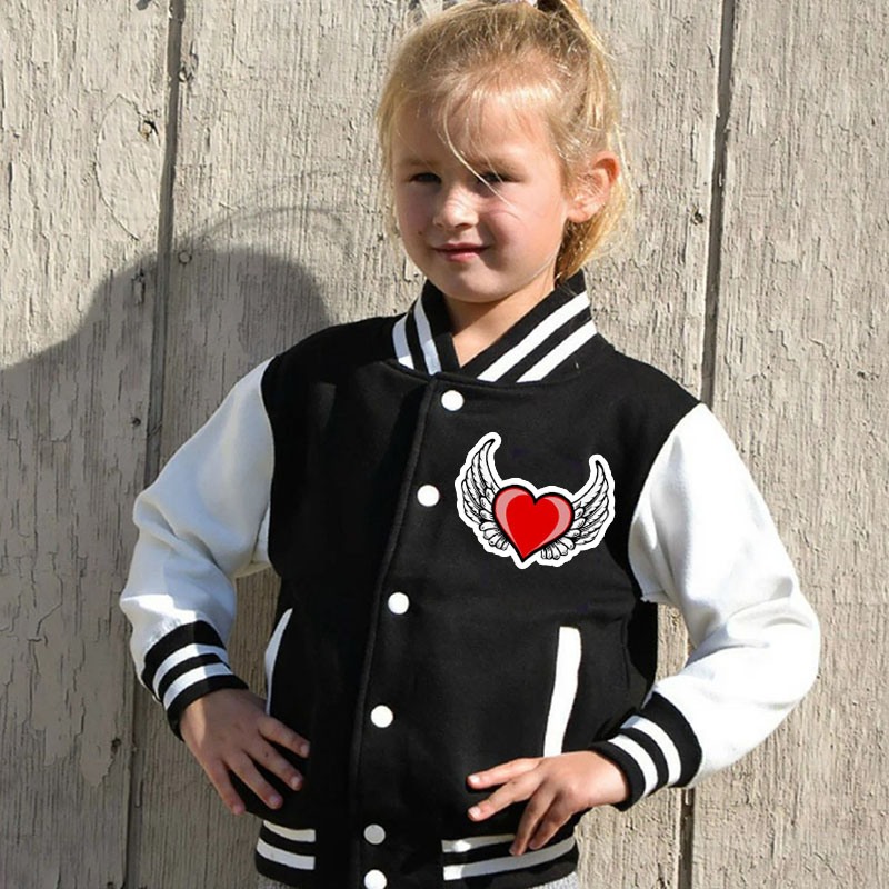 Personalized Heart Angel Wing Varsity Jacket Kids-Adult, Sports Jacket