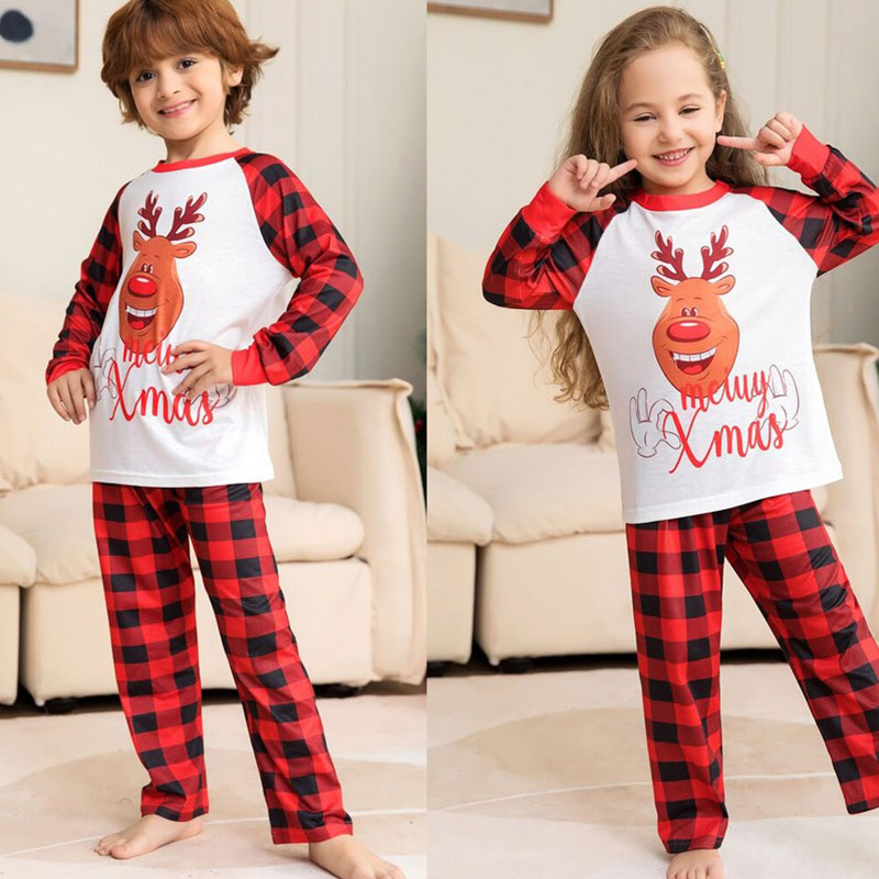 [Kid Pajamas]Reindeer Christmas Clothes Christmas Kids Pajamas Kidclothe