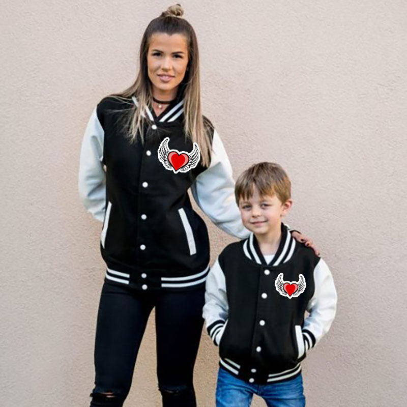 Personalized Heart Angel Wing Varsity Jacket Kids-Adult, Sports Jacket