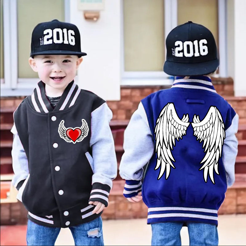 Personalized Heart Angel Wing Varsity Jacket Kids-Adult, Sports Jacket