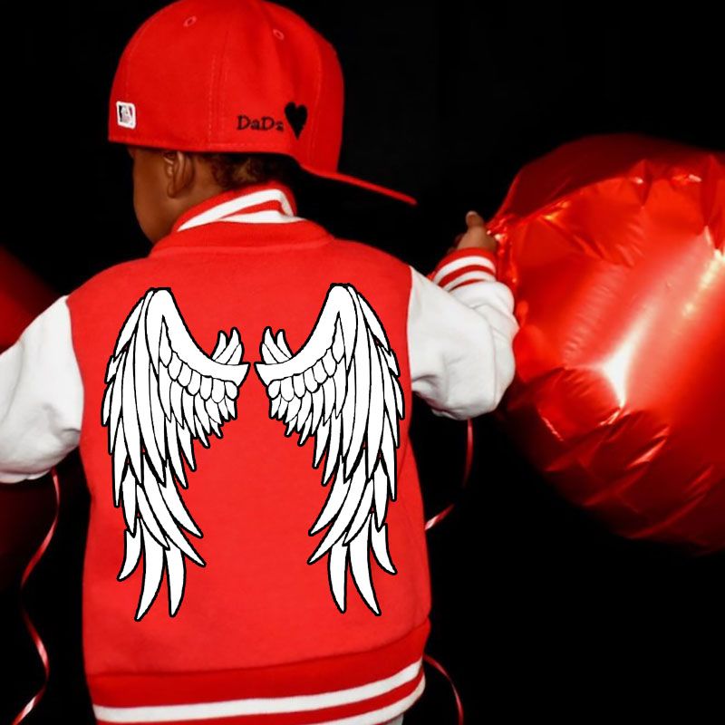 Personalized Heart Angel Wing Varsity Jacket Kids-Adult, Sports Jacket